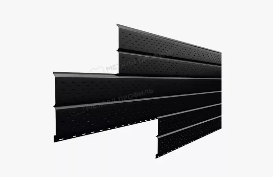Софит Lбрус-15x240 перфорированный Металл Профиль VikingMP Е (45 мкм) 0,5 RAL 9005