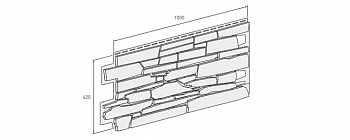 Панель отделочная VOX Solid Stone 0,42 м2 UMBRIA 3009087